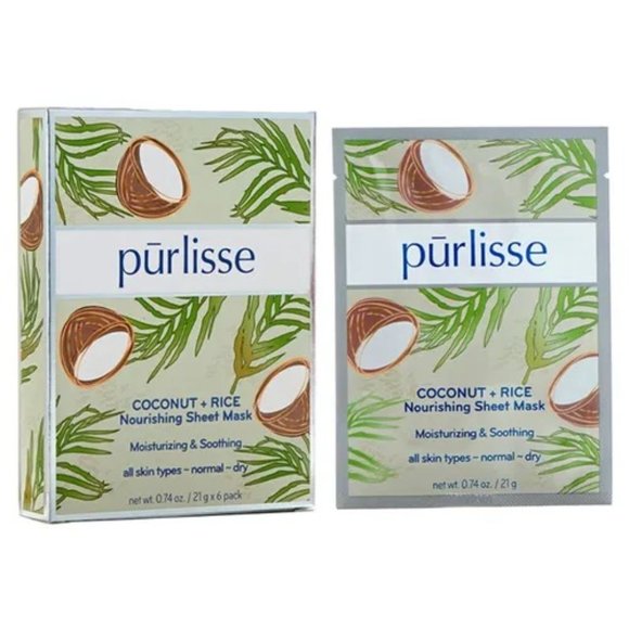 COCONUT + RICE NOURISHING SHEET MASK by PURLISSE x 6 - Picture 2 of 3